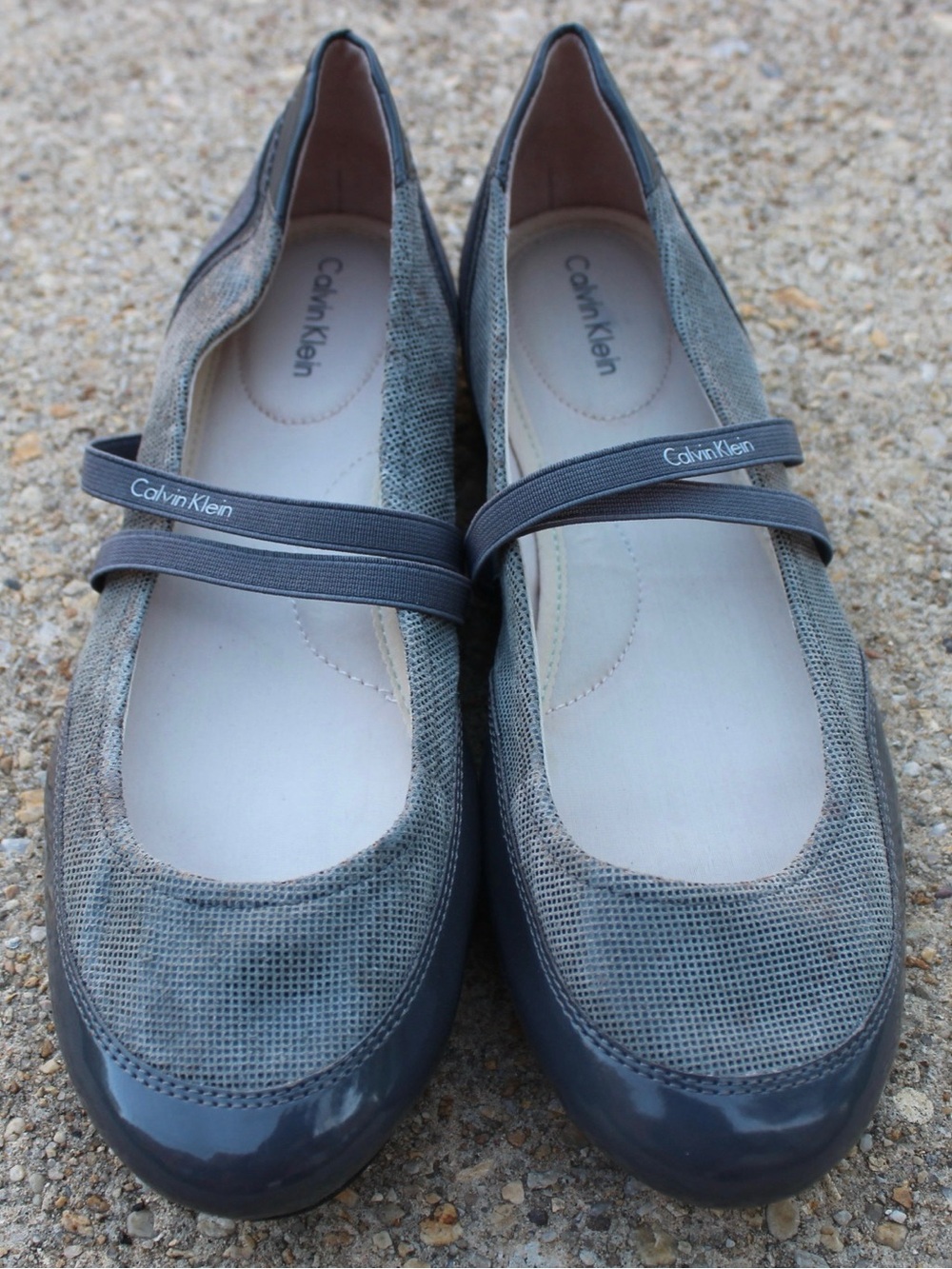 Calvin Klein Women's Grey Mary Jane Flats Sz 9.5